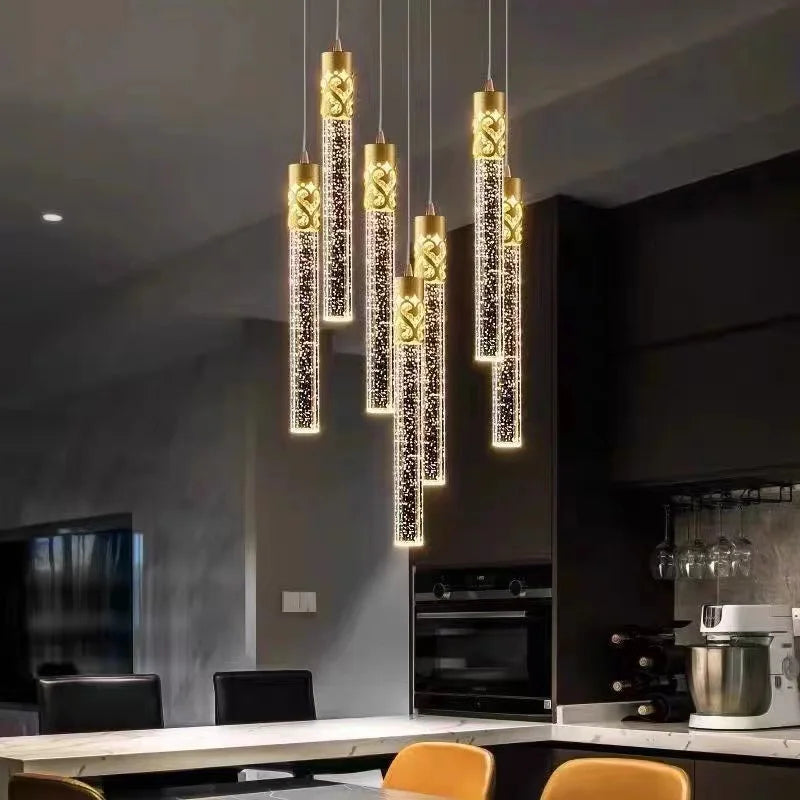 lustre en cristal led moderne pour hôtel et bar créatif - vue 3 sur 22
