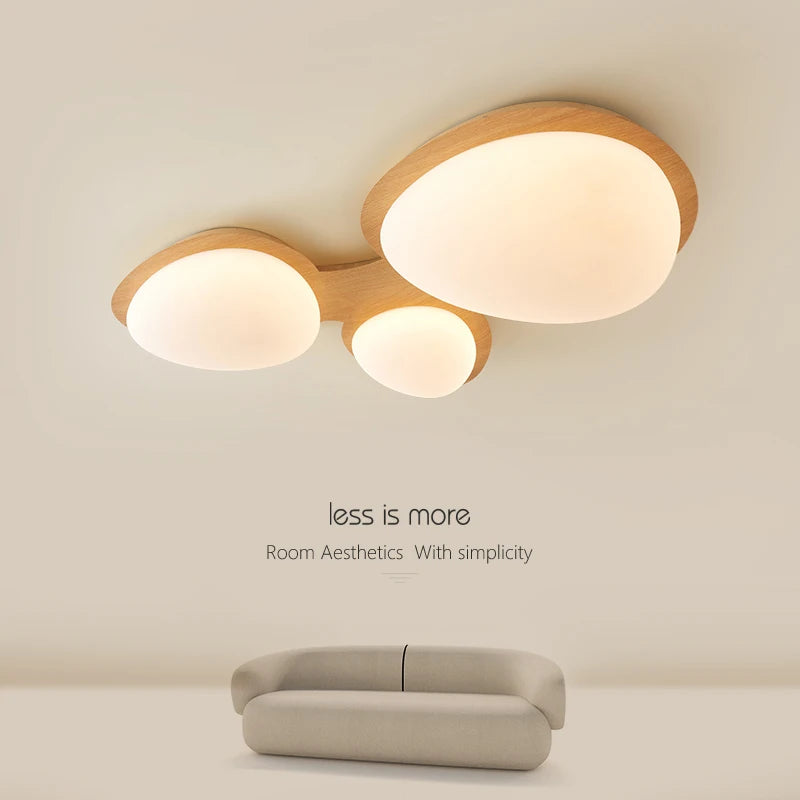 plafonnier design moderne led en bois pour éclairage intérieur - vue 7 sur 10