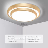plafonnier moderne à leds double couche aluminium avec télécommande
