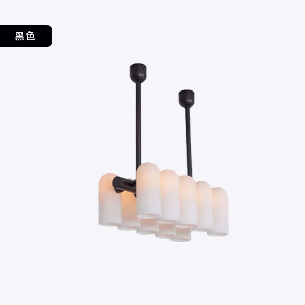 lustre en verre laiteux luminaire suspendu design moderne élégant - vue 13 sur 13