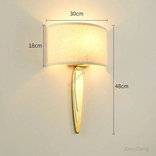 Wandleuchte Caserta Kreis Design aus Stoff für stilvolle Innendekoration - vue 15 sur 15
