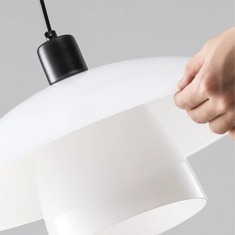 lustre en verre style japonais minimaliste pour restaurant et café - vue 5 sur 6
