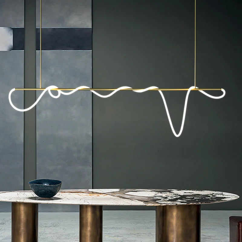 Modern minimalist hose LED restaurant chandelier used for kitchen, bar, hanging, lighting, and decorative lighting fixtures - vue 2 sur 21