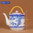Théière céramique style chinois motifs traditionnels grande capacité