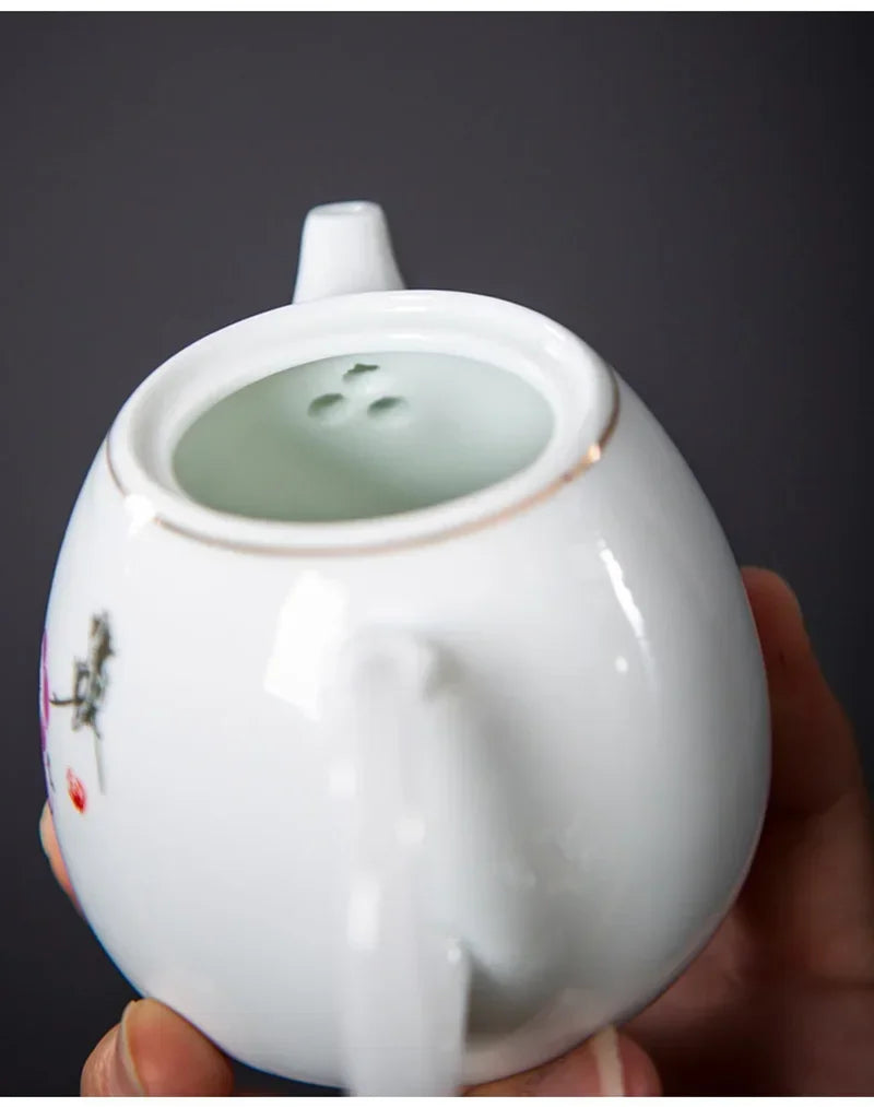 Theiere porcelaine style chinois service the puer 250ml - vue 6 sur 7