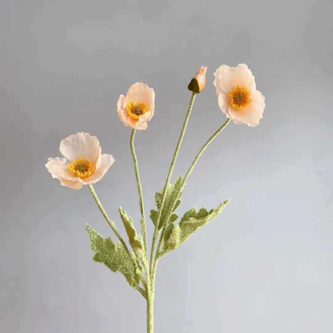 bouquet de fleurs artificielles pavot pour décoration maison jardin fête - vue 14 sur 26