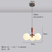 Suspension nordique en verre avec métal pour restaurant
