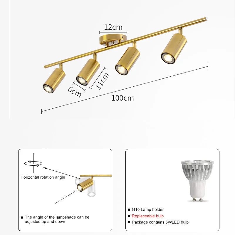 plafonnier led monté en surface angle réglable pour restaurant bar - vue 7 sur 14