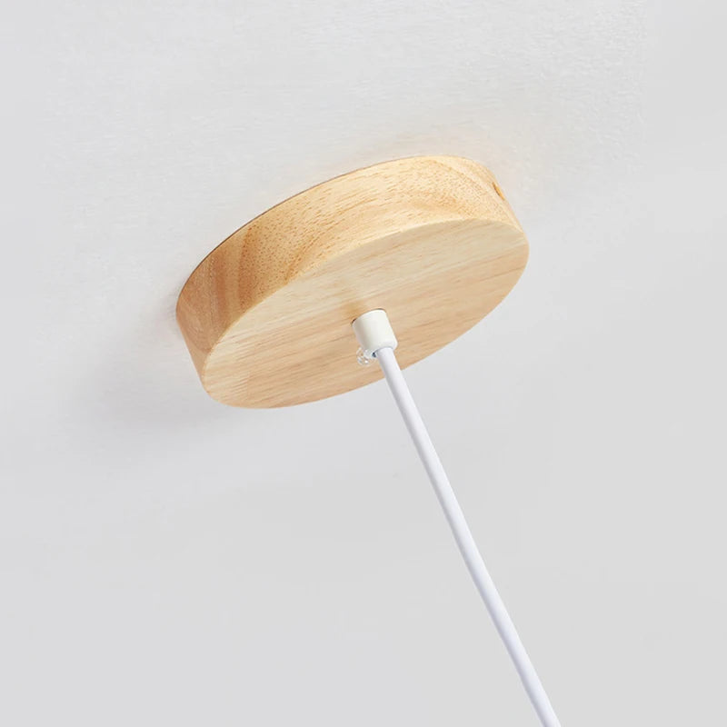 Moderne Pendelleuchte aus Holz mit LED-Innenbeleuchtung - vue 4 sur 8