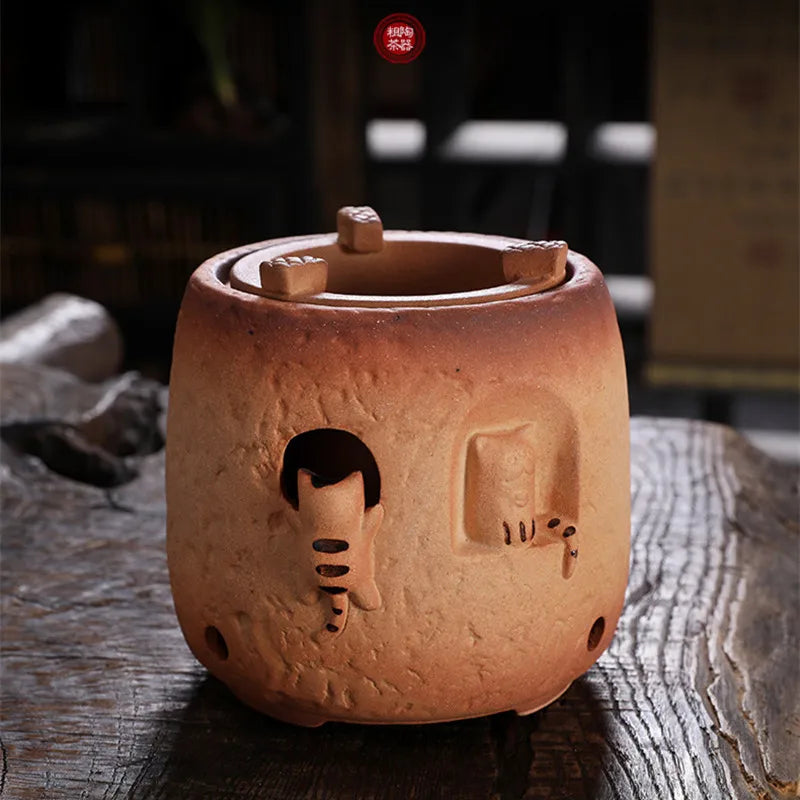 Théière céramique artisanale style kung fu rétro 1l - vue 7 sur 7