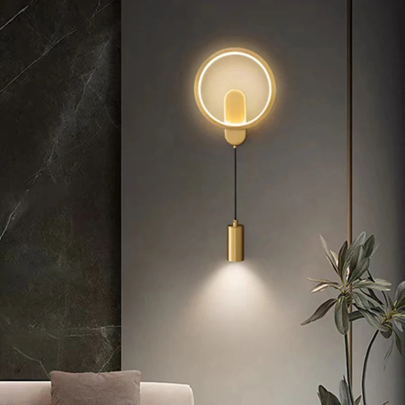 applique murale moderne en laiton avec 3 luminaires interchangeables - vue 4 sur 7