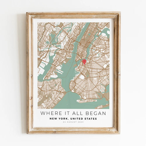 carte de ville personnalisée cadeau romantique pour lui