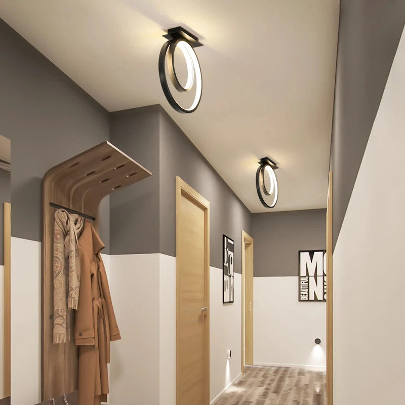 lustre led simple en forme d'anneau pour maison - vue 7 sur 17