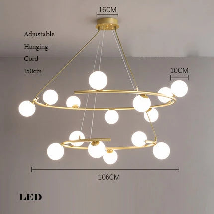 lustre créatif en fer et verre tendance pour décoration intérieure - vue 11 sur 16