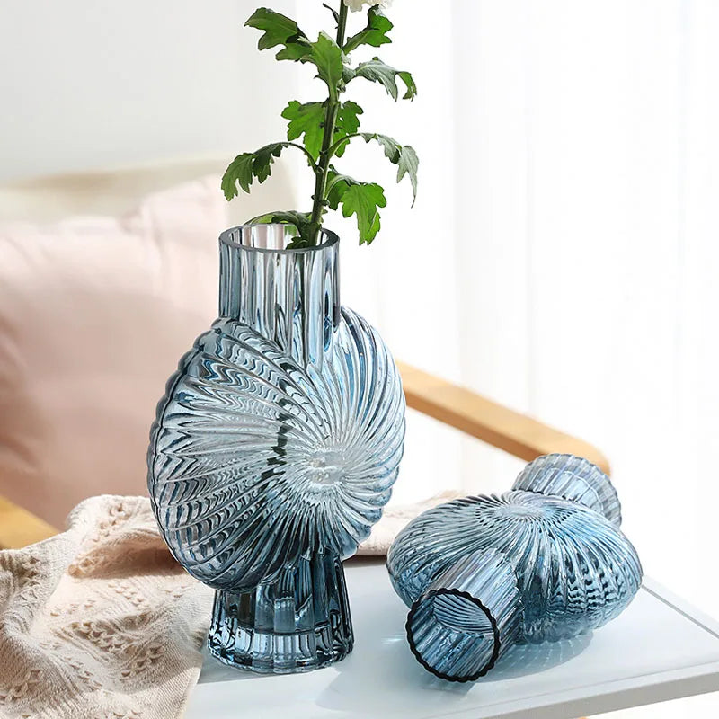 vase en verre moderne à motif spirale pour décoration intérieure - vue 5 sur 8