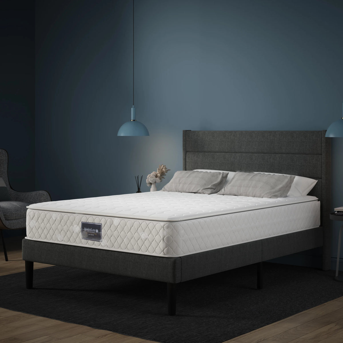 Spring core mattress, 7 zones cold foam mattress, 140x200cm pocket spring core, 100% Oeko-Tex tested microfas - vue 6 sur 6