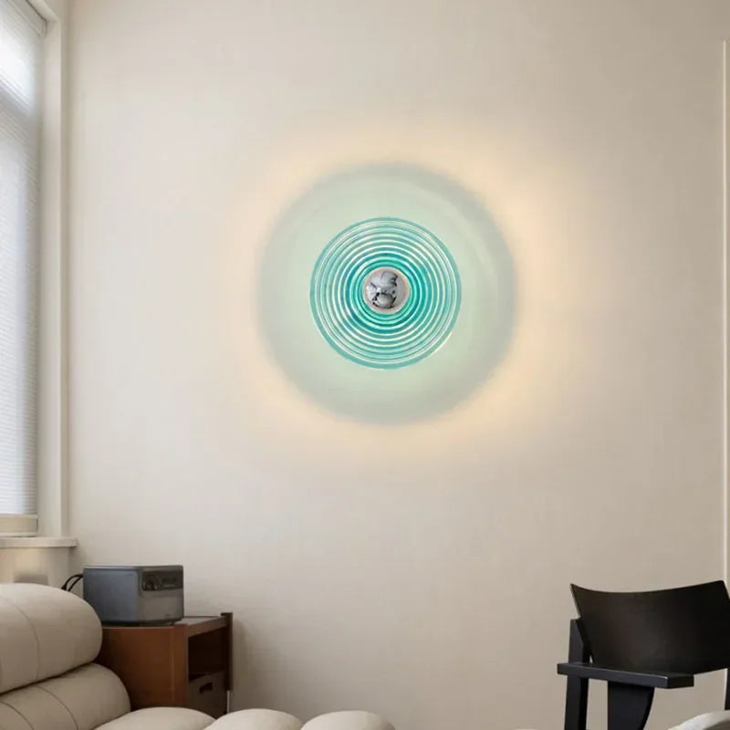 applique murale modernes à led motif d'eau design en verre simples décoratives - vue 2 sur 9
