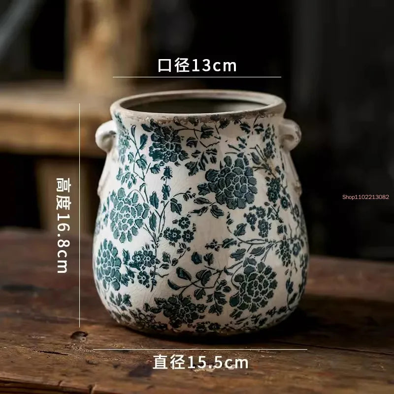 pots de fleurs en céramique rétro pour plantes et orchidées - vue 8 sur 9