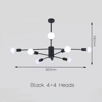 Moderne Simple suspension LED lumière fer lustre chambre salon salle à manger éclairage à la maison noir/or E27 220V plafonnier