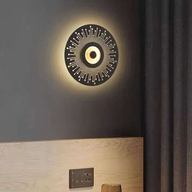 applique murale led ronde art déco pour divers espaces - vue 4 sur 12