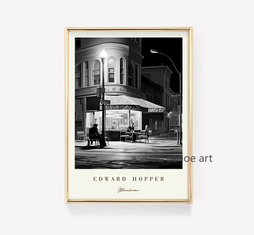 bibliothèque d'œuvres d'art classiques edward hopper affiches modernes décor mural