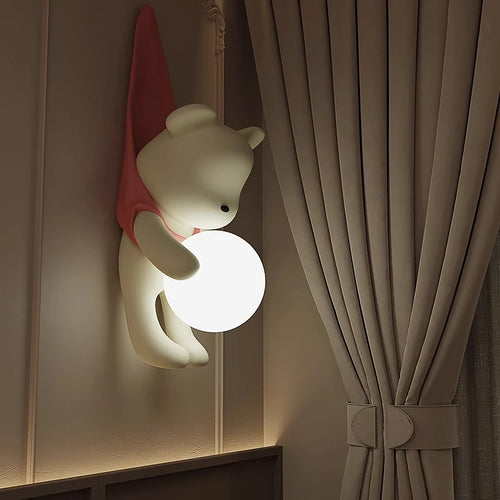 applique murale nordique décorative en résine en forme d'ours pour maison