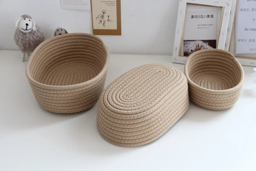 paniers en corde de coton pour rangement et organisation des objets - vue 5 sur 13
