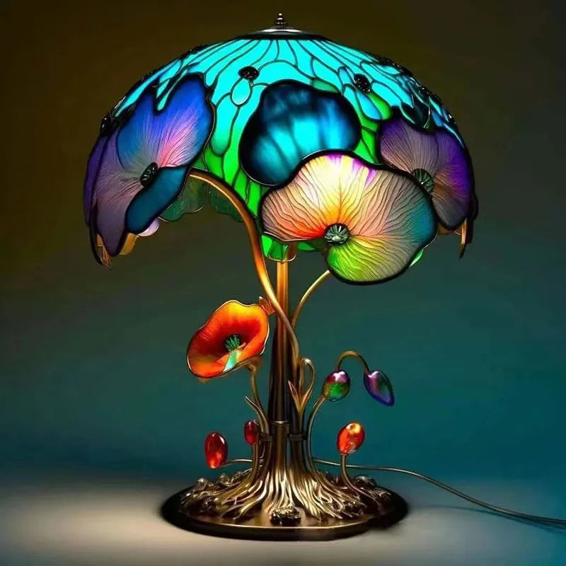 Lampe de Table Vintage en résine teintée champignon - vue 2 sur 8