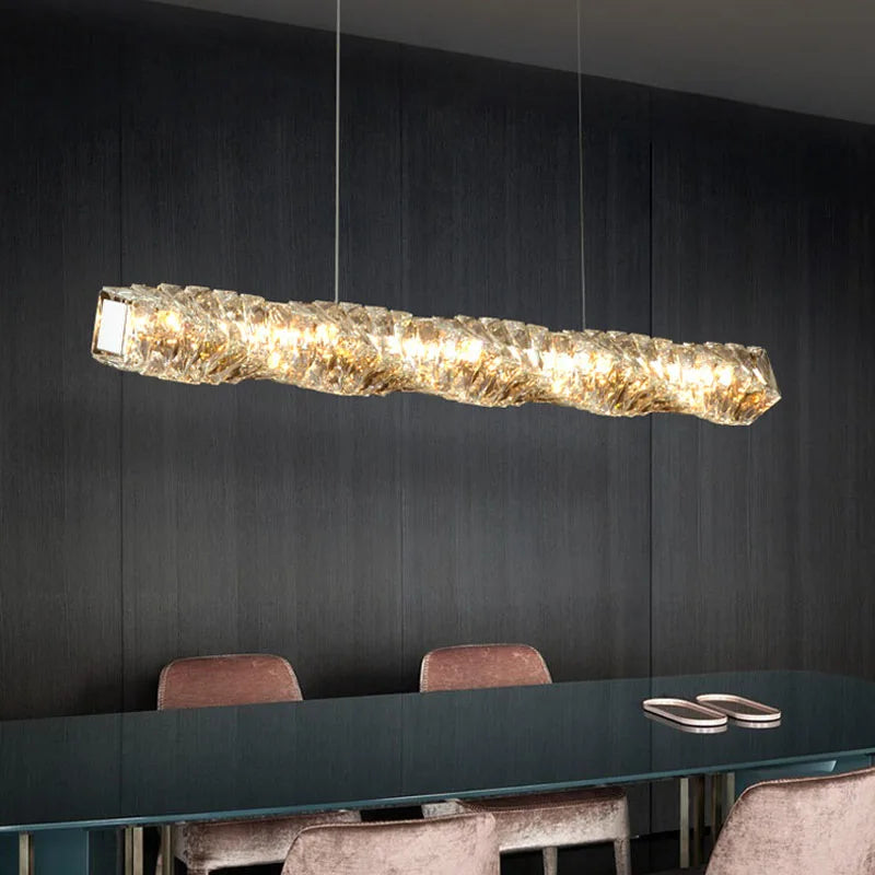 lustre Or Dimmable anneau lumière intérieur maison chambre salle à manger salon plafond moderne luxe cristal LED - vue 4 sur 26