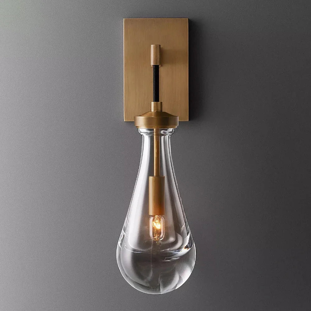 Style rétro luxe goutte d'eau applique éclairage intérieur LED moderne noir corde applique décoration de la maison salon chambre - vue 4 sur 6