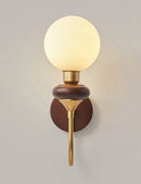 Wandleuchte aus Holz mit japanischem Glas und Blaulichtfilter