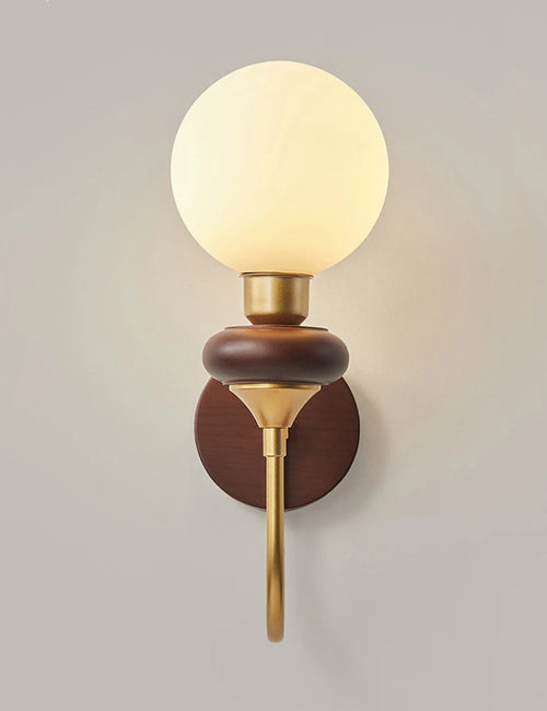 Wandleuchte aus Holz mit japanischem Glas und Blaulichtfilter - vue 3 sur 13