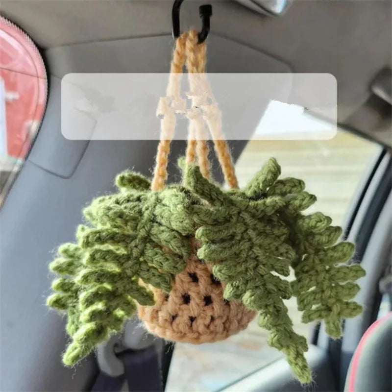 crochet suspendu créatif pour décoration de voiture plante en pot - vue 34 sur 34