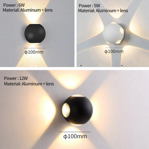 Moderne LED-Wandleuchte für Innen und Außen - vue 6 sur 12
