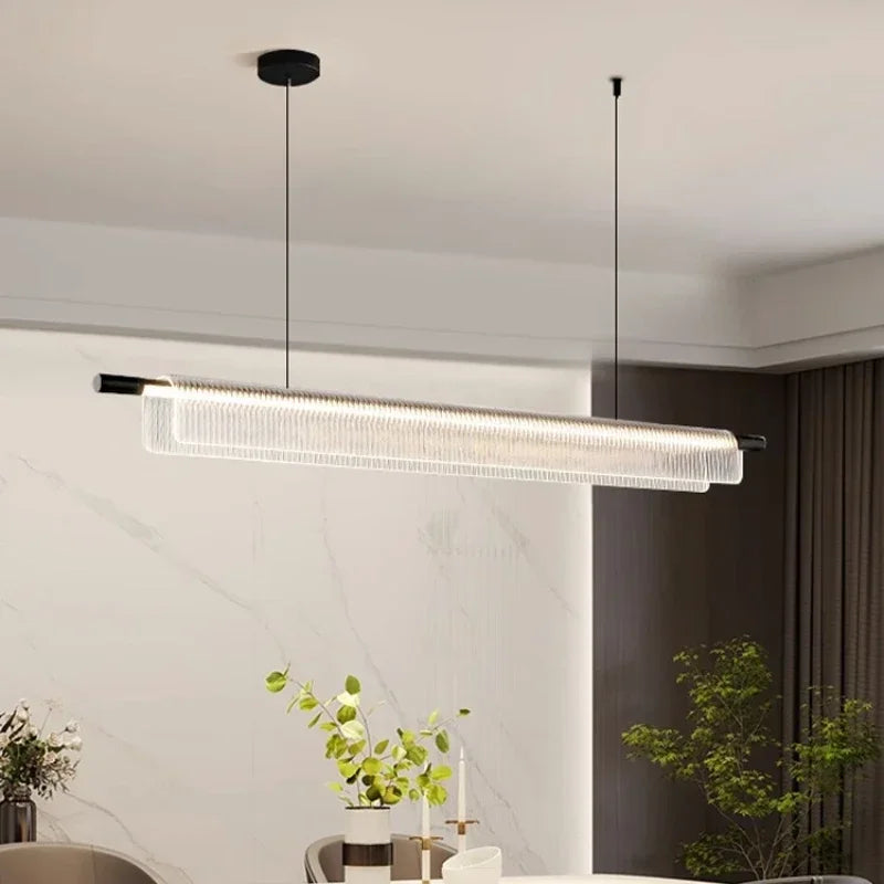 lustre linéaire moderne pour décoration intérieure et restaurant - vue 6 sur 18