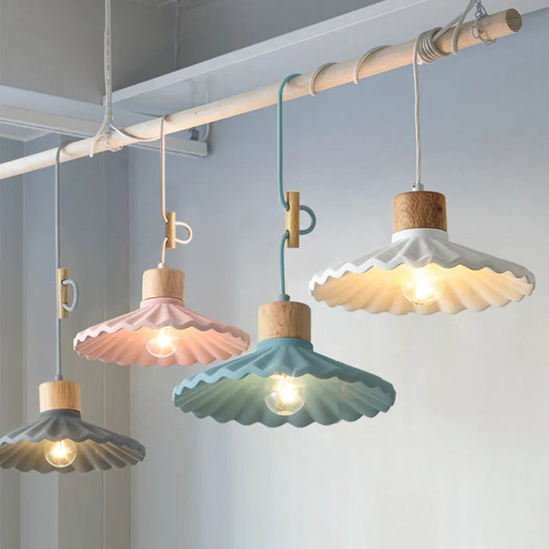 suspension moderne style nordique luminaire coloré macaron - vue 2 sur 11