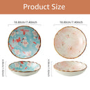 Assiettes creuses ceramique style japonais retro motif floral