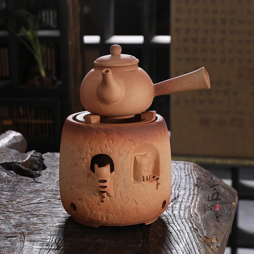 Théière céramique artisanale style kung fu rétro 1l