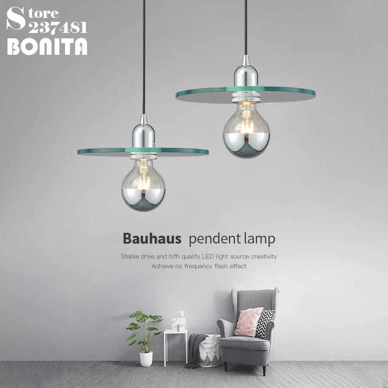 suspension moderne en verre pour éclairage créatif minimaliste - vue 3 sur 8