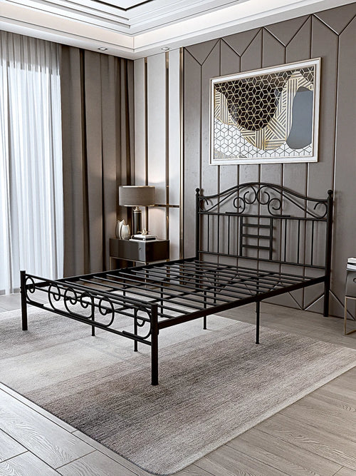 Modern minimalist hotel rental room, 1.8-meter single and double bed, wrought iron bed - vue 5 sur 11