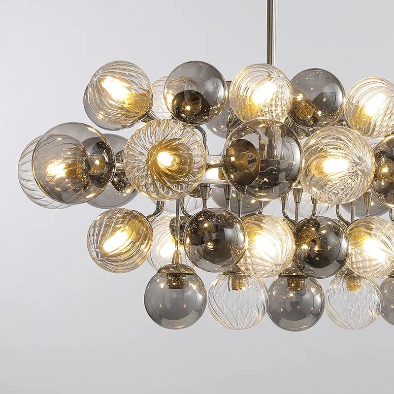 lustre led moderne en verre forme haricots magiques nordique - vue 4 sur 5