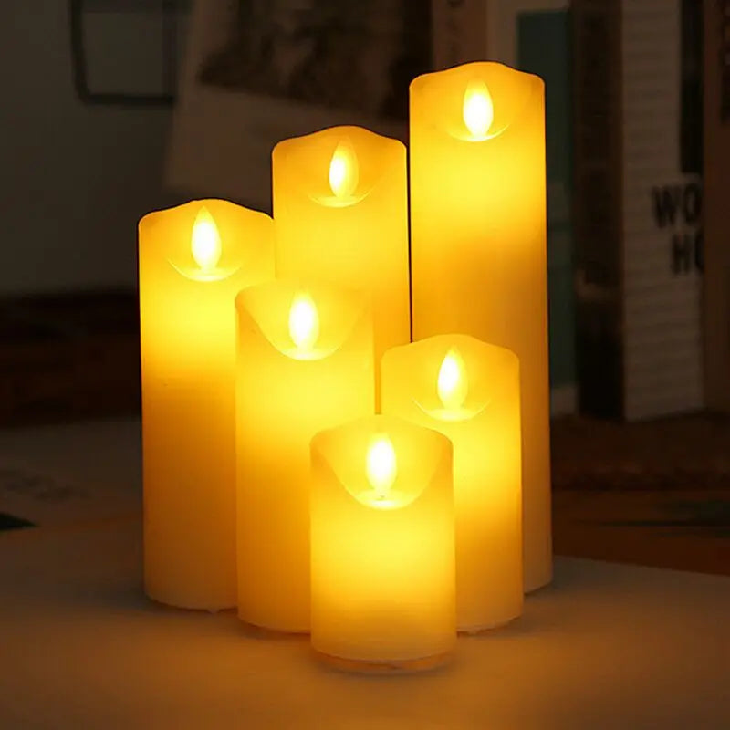 bougie pilier led rechargeable à bord ondulé décoration festive - vue 2 sur 7