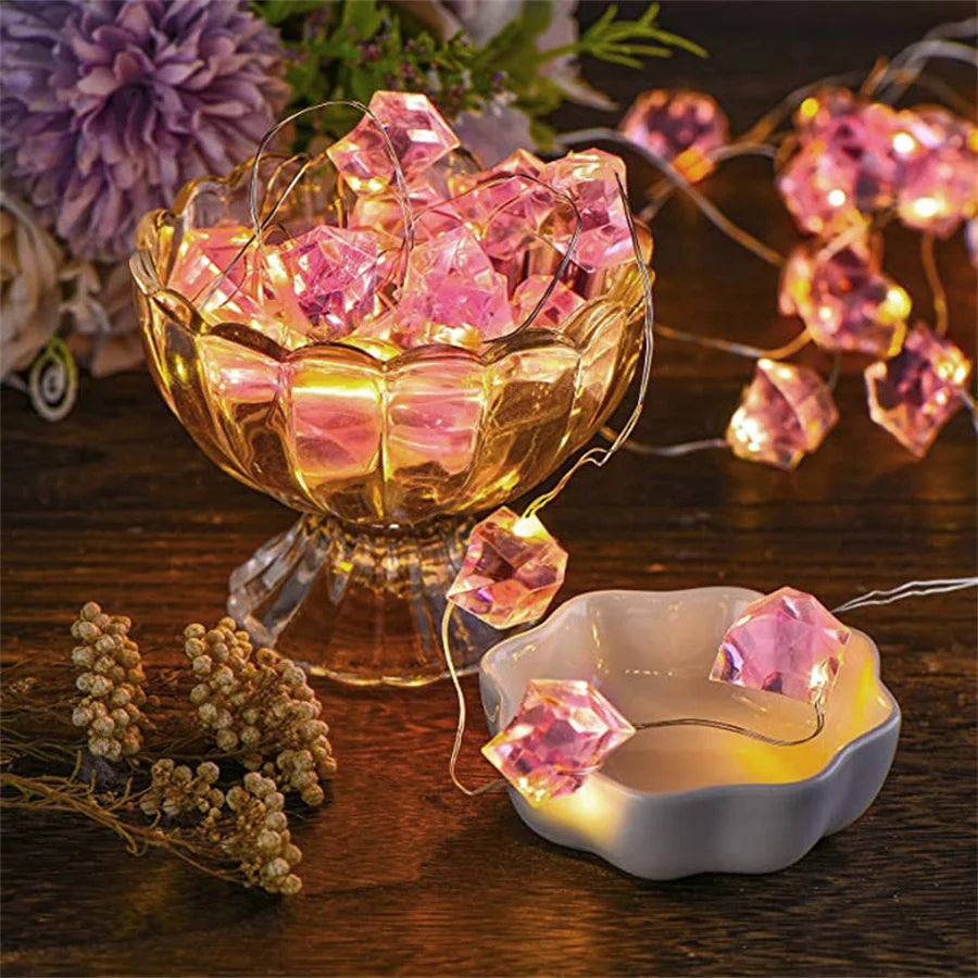 guirlande lumineuse en cristal pour décorations de fêtes - vue 2 sur 8