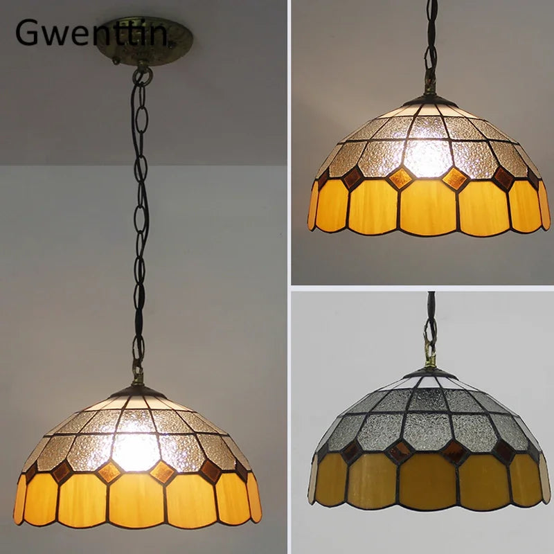 Pendelleuchte aus Buntglas im Tiffany-Stil für Ihre Inneneinrichtung - vue 5 sur 26
