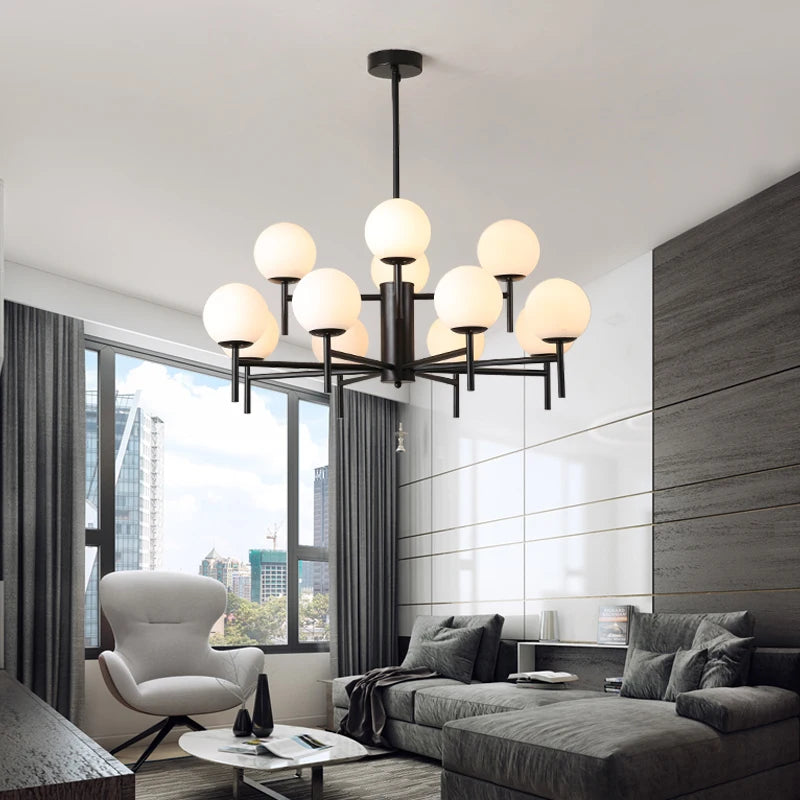 lustre en verre design médiéval pour décoration intérieure moderne - vue 3 sur 14