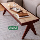 banc en rotin tressé style japonais ancien pour petit espace