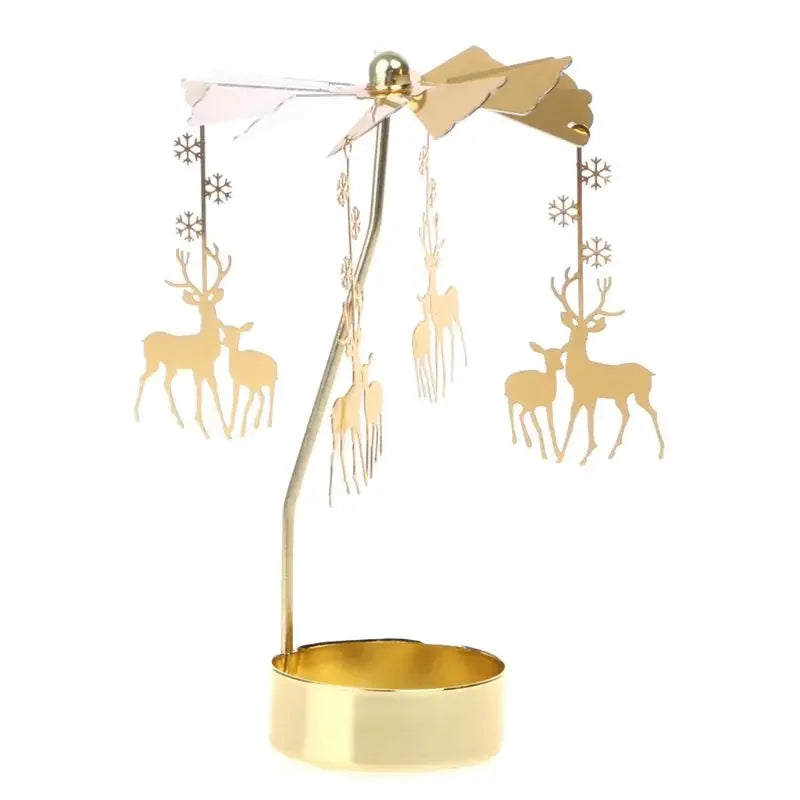 bougeoir rotatif en métal pour décorations de fête et cadeaux - vue 12 sur 19
