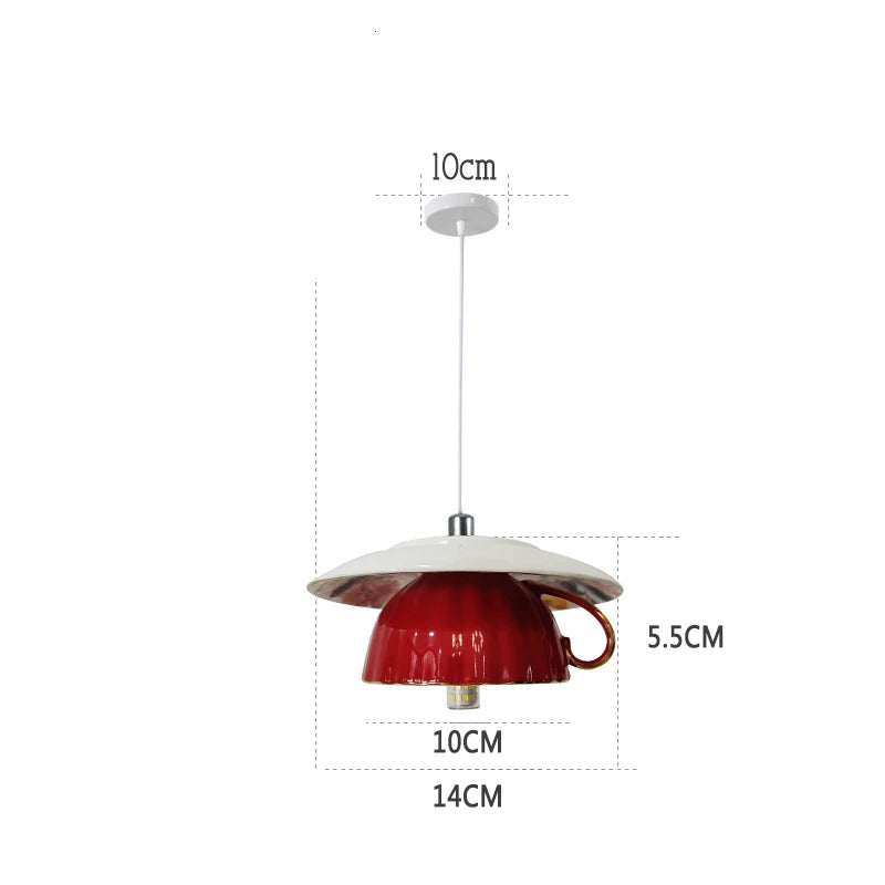 suspension moderne en céramique led théière pour cuisine