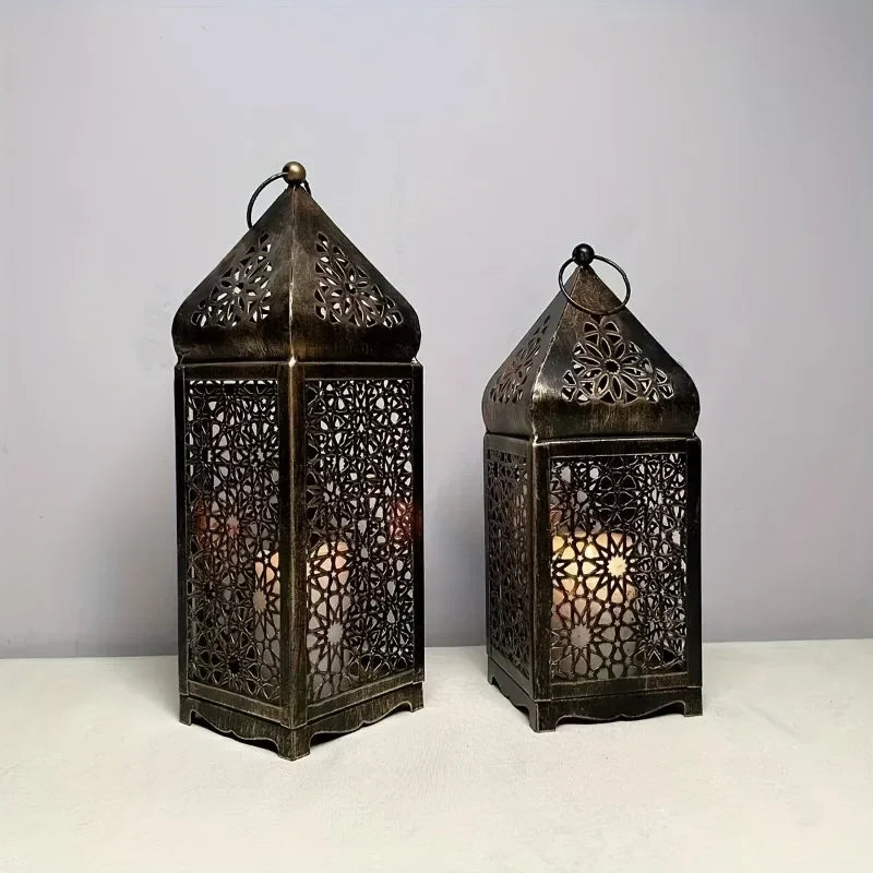 1pc Middle East Arab metal vintage Wind lights lantern candle holder table top home décor accessories, no candle
