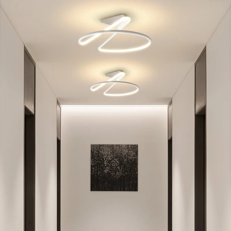 TONDI moderne minimaliste Led lustre pour couloir allée chambre salon plafonnier luminaires - vue 4 sur 12